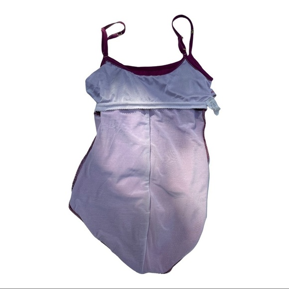 𝅺rise Marie Reid flutter top one piece swim suit fuchsia. Size 10. - Picture 5 of 10